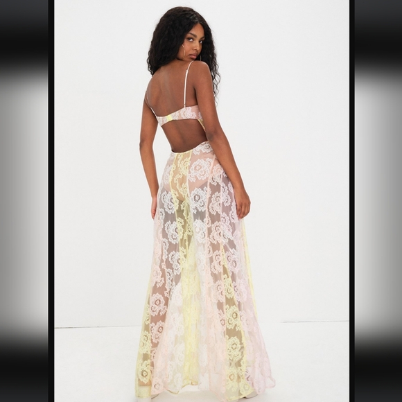 For Love & Lemons Blossom Maxi Dress In Color Multi. Size XS - Picture 2 of 8